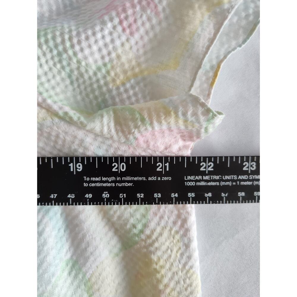 Komar Womens Floral Seersucker Cotton Lace Ruffle Collared Tie Nightgown OS - Picture 9 of 9